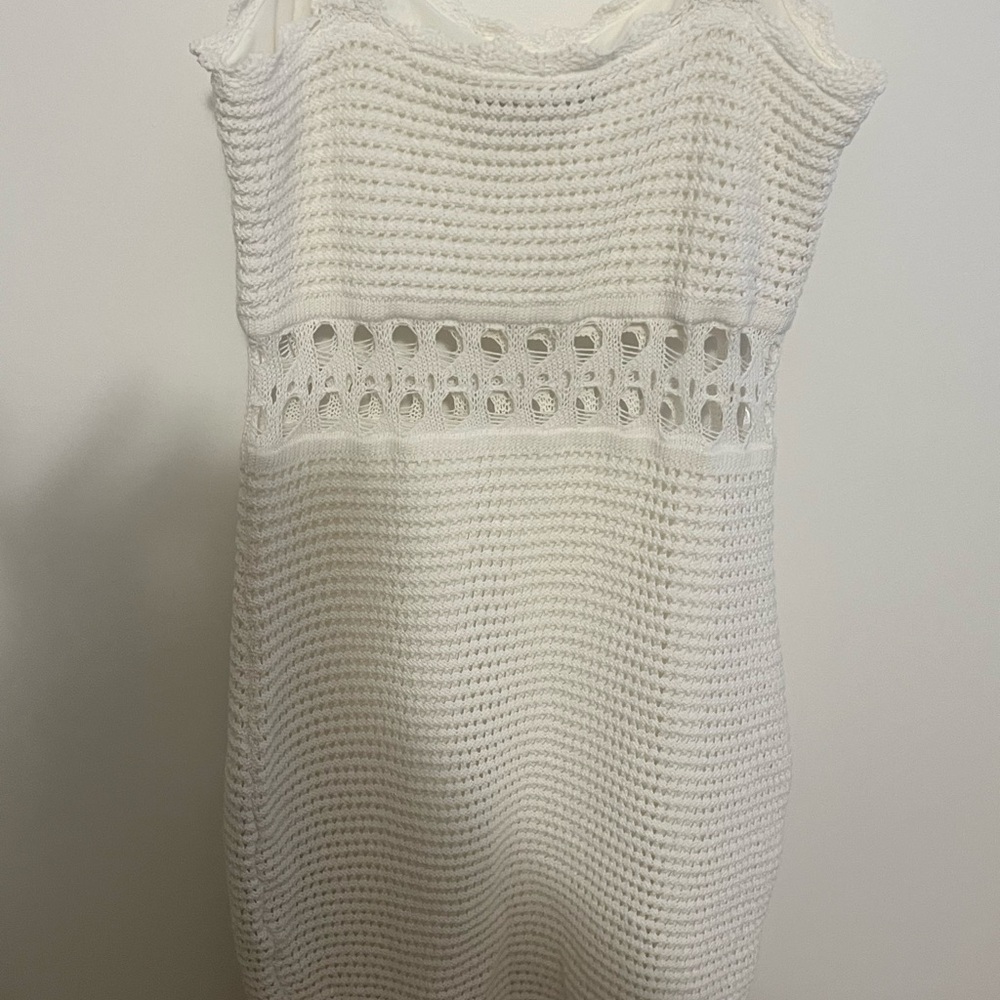 Guess White Sheath Dress with Cowl Neck